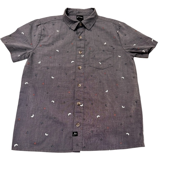art class Other - Art Class Button Up Shirt Boys Gray Video Games Short Sleeve, size S 6/7